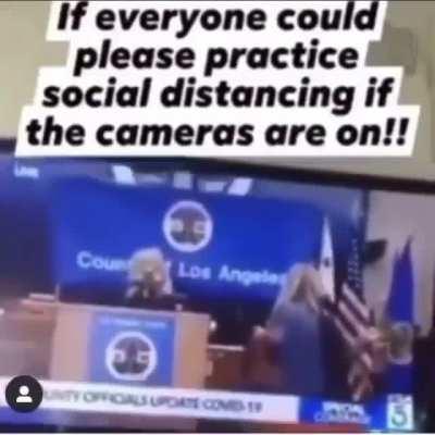 If everyone could please practice social distancing if the cameras are on!!