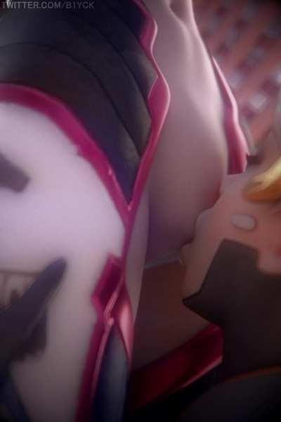 Mercy licking D.va