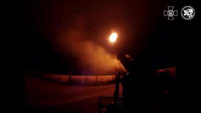 During the night, a Ukrainian Mobile Air Defense team shoots down an Iranian/Russian Shahed UAV. 06/02/2025