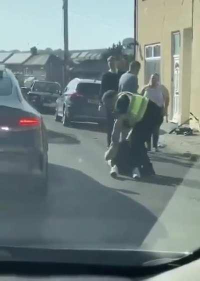 Copper flawlessly executes a double takedown.