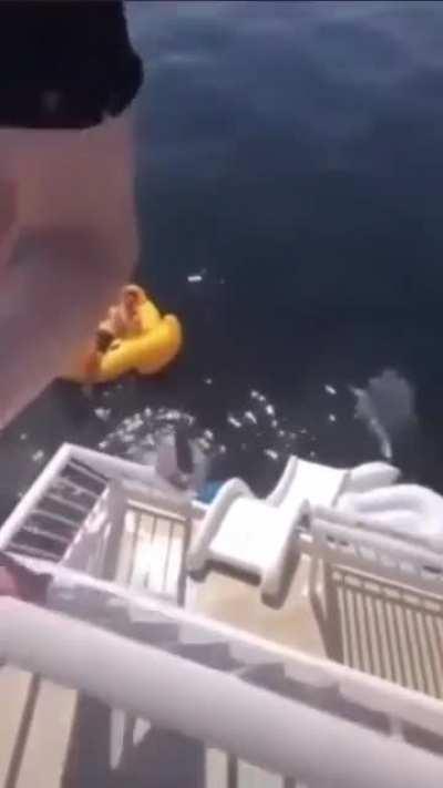 Jumping into a slide