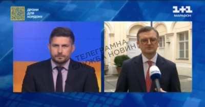 Ukrainian Foreign Minister Kuleba decided to finish his cigarette, believing that he had already been taken off the air.
