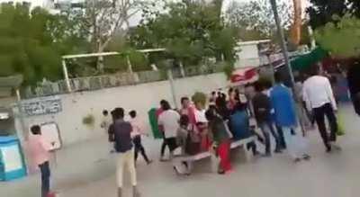 Amusement Park Swing Ride snaps in Half Whilst People are Riding.