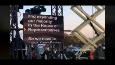 Biden uses teleprompter at rally