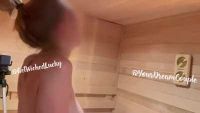 Warming up his cock for her