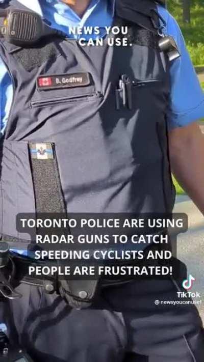 Police officers in Toronto enforcing the speed limit on cyclists. What are everyone thoughts?