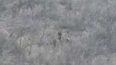 Ukrainian artillery strikes on Russian vehicles and soldiers in the Zaporizhzhia front (Music from source)