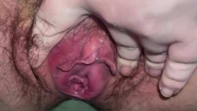 Closeup right after she pissed on the floor 