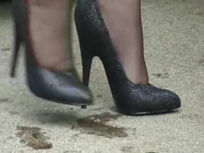 Clarissa crush slugs silver glitter stilettos