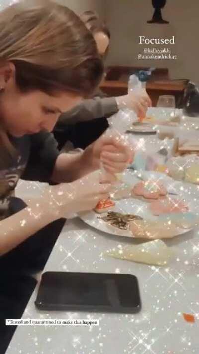 Anna baking with friends