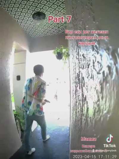 Guy fought back robbers and took their gun r