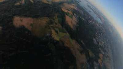 POV of tail of the rope going through the Grigri with no knot (skydive)