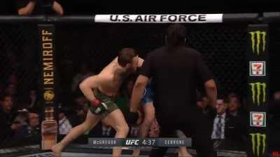 Conor McGregor TKO's Donald Cerrone in the first round. McGregor returns in 5 days against Dustin Poirier