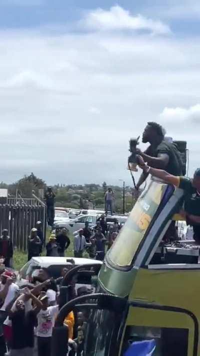 Springboks get visit from Spiderman