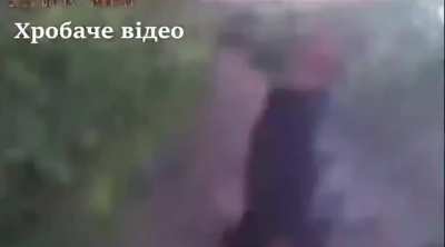 Ukrainian drone tears in pieces a russian soldier driving a quad bike while the passenger records everything