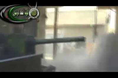 Flatbed modified to carry a cannibalized BMP-1 turret sees action in Syria