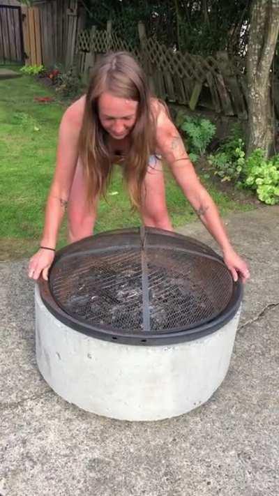 Someone was getting rid of this sump ring and I thought “maybe my fire pit would fit in that”