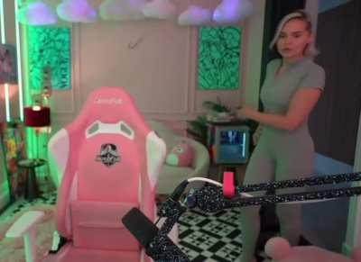 Talia in a grey bodysuit 