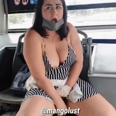 Enjoying the bus ride