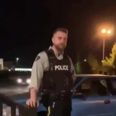 Drunk dancing in front of police officer
