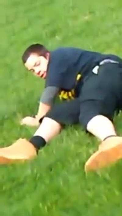 Hit him so hard his brain factory reset