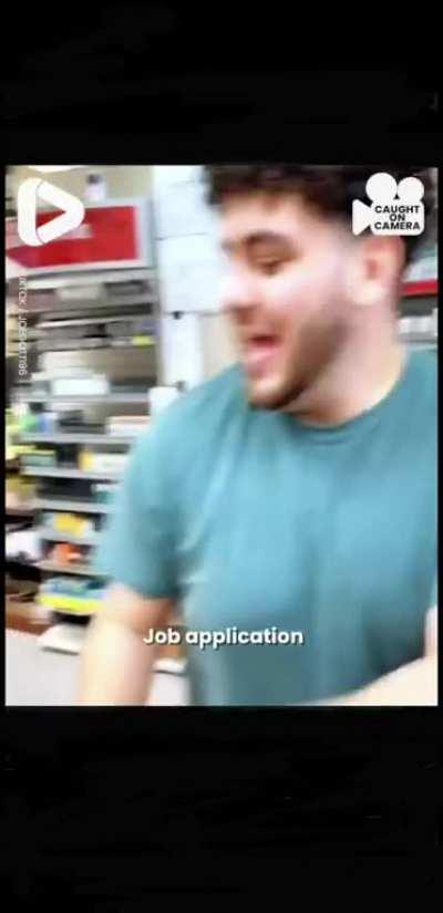 Karen comes in a shop with a hole in here mask, owner records her. She comes back later with her boyfriend demanding he removes the video, then demands to speak to the manager, Files a police report and then asks for a job.