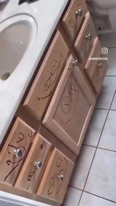 Kid draws on everything