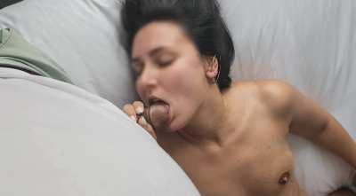 Barely able to focus while being eaten out.