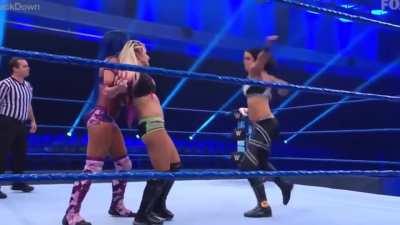 Alexa Bliss Gets Punched In Her Tight Stomach