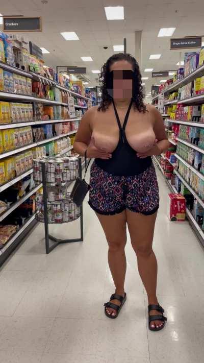 Got caught flashing my tits in Target