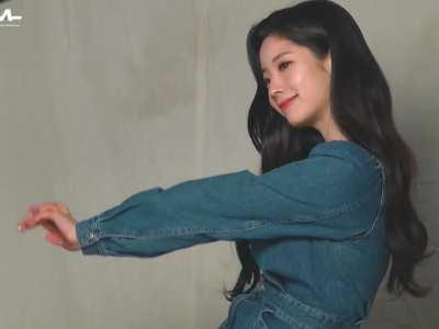Dahyun looking great in a denim dress