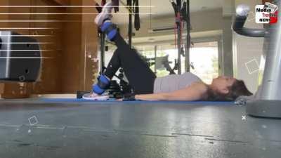 Madhuri Dixit - hot workout at home gym