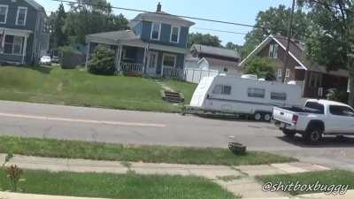 Ohio man who reports all the vehicles drives in his resident gets what he deserved. (Go 1:45 for all the trolls.)