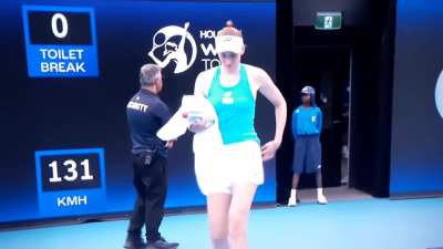 Rybakina returns to court to find match restarted without her