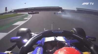 Russell vs Sainz incident George Russel onboard