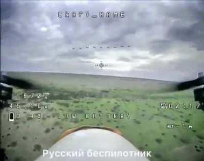 RU POV: Russian FPV drone hits Ukrainian trench