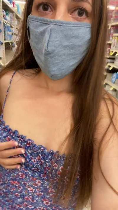 Giving the security cameras a show at the grocery store