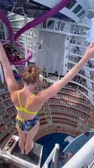 Highest dive on the cruise ship
