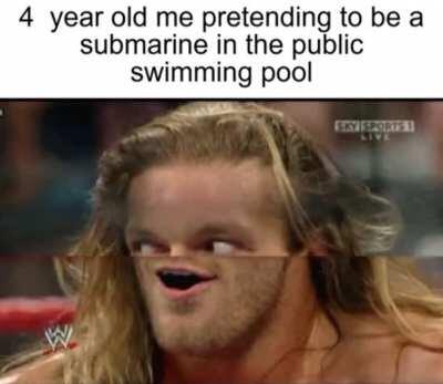 "Mom look I am a submarine!"