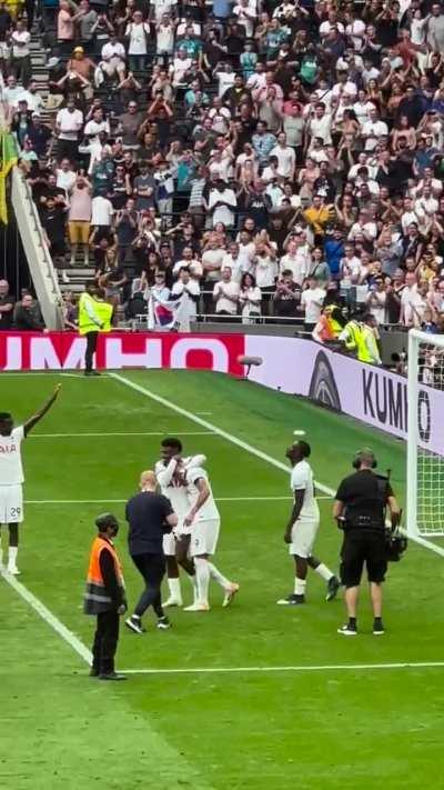 Full post match celebration 