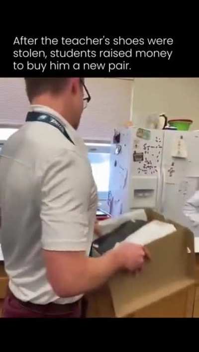 Students got new shoes for their teacher after his were stolen