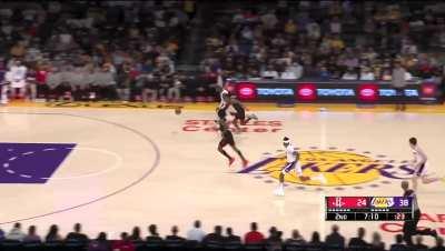 [Highlight] Year 19 LeBron with a crazy backwards dunk in transition