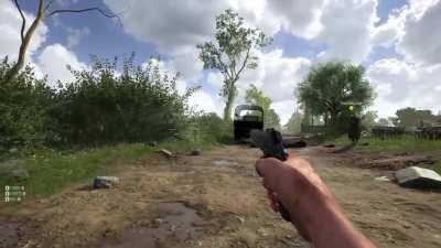 I heard gunshots so I jumped out. What a timing there!