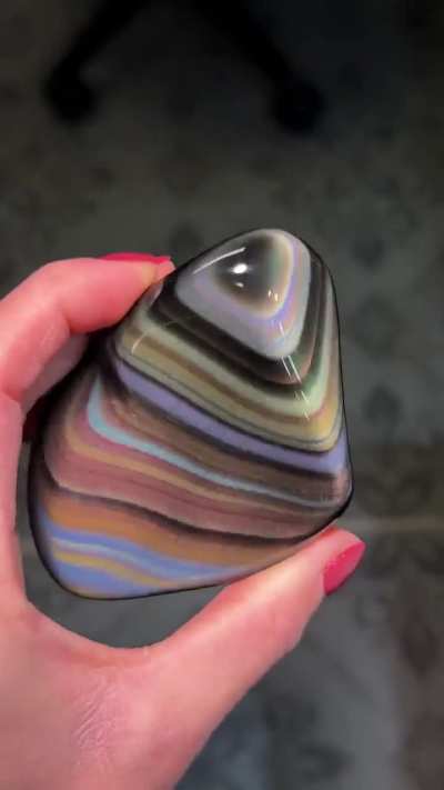 Endless layers of color on this Rainbow Obsidian!