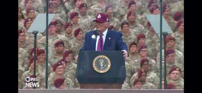 Highlights from the Trump Rally he held on Ft Bragg going against everything we soldiers have been taught to stand for.