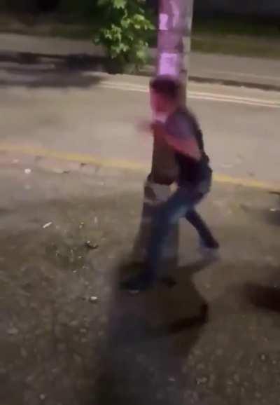 Bro needs to work on his timing…