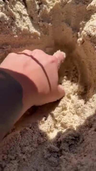 Lightly Etching the soft sand