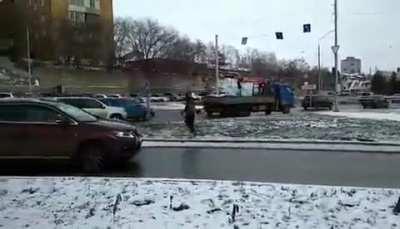 Just some lawn mowing in Krasnoyarsk