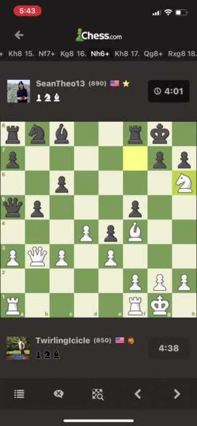 A cool checkmate I found. I’m playing as white and sacrificed my queen.