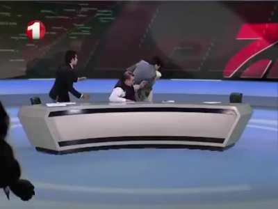 2 guys going at it on live tv.